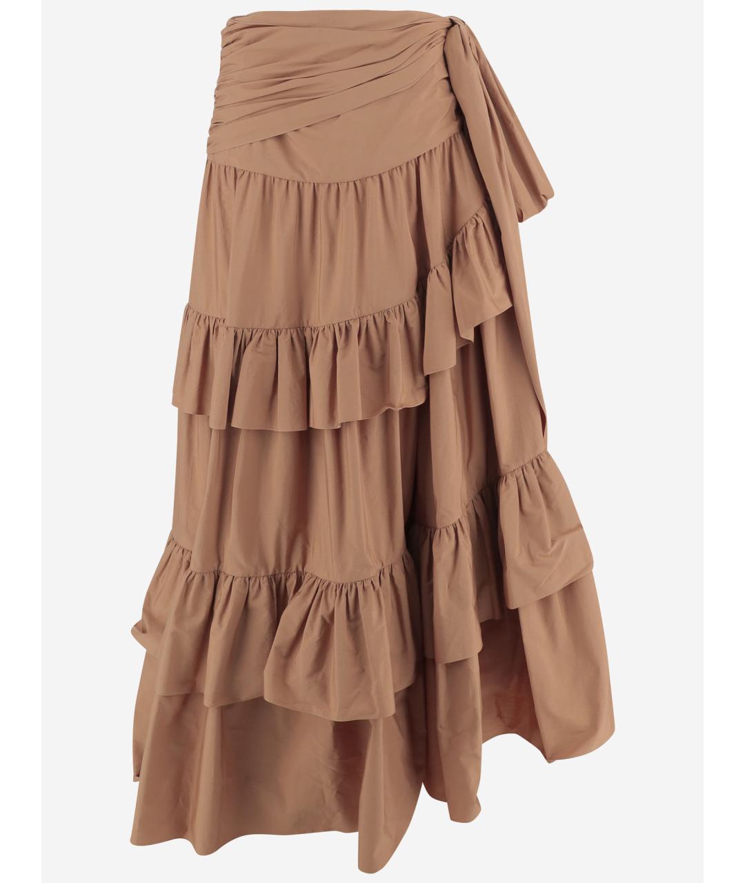 CHLOE Коричневая хлопковая юбка макси, фото 4