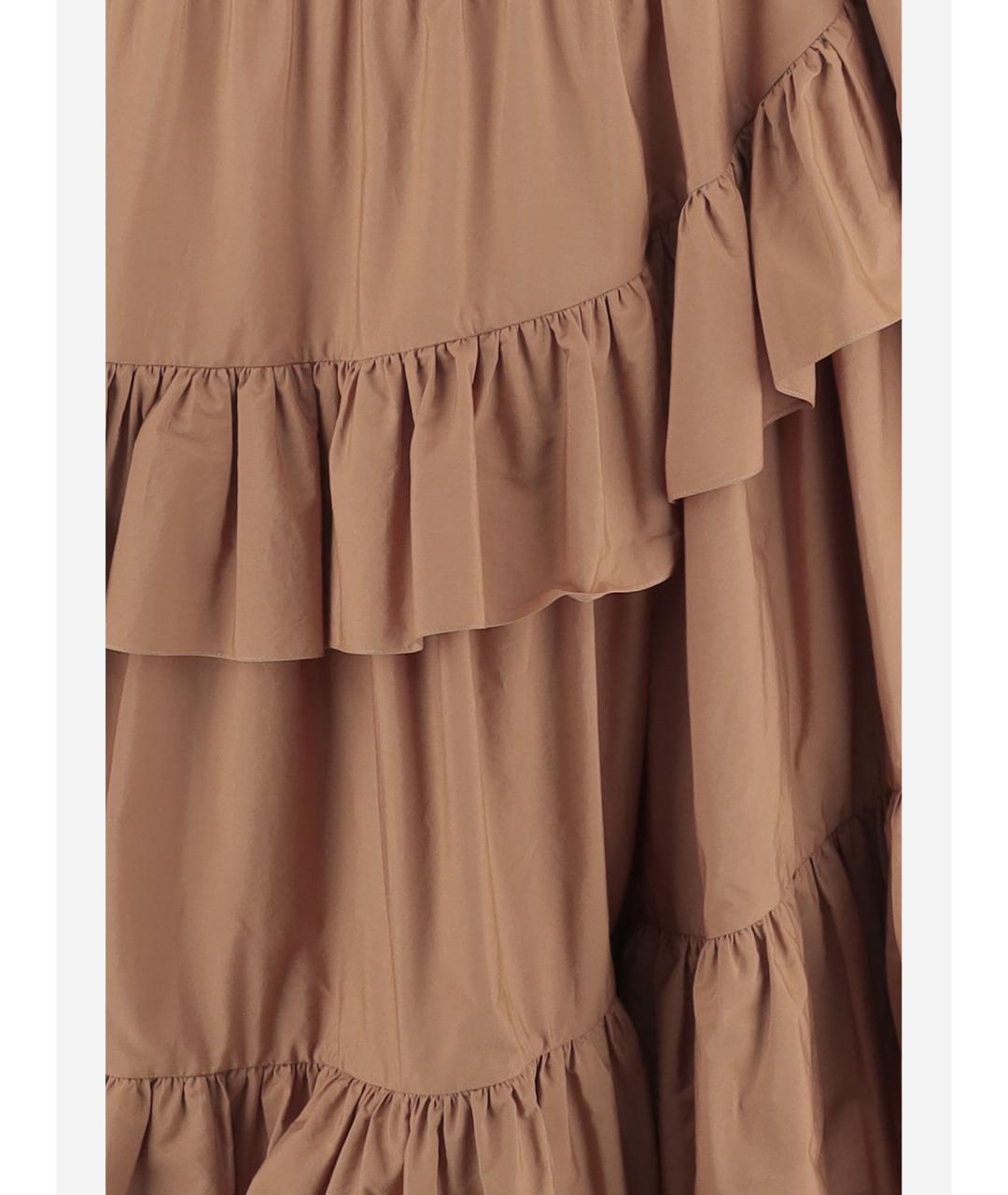 CHLOE Коричневая хлопковая юбка макси, фото 3