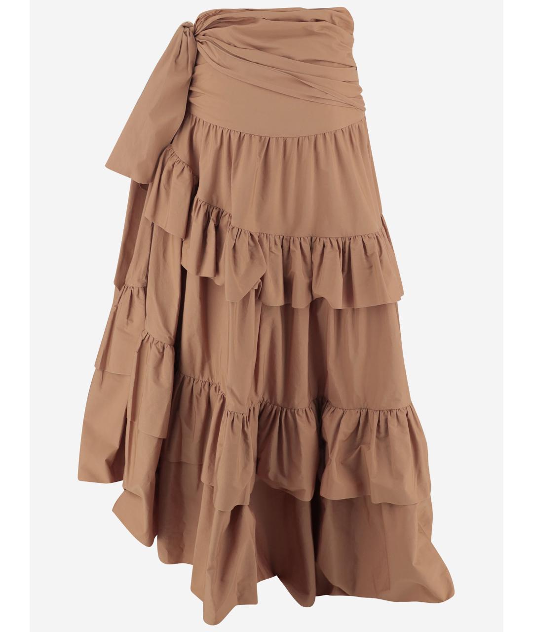 CHLOE Коричневая хлопковая юбка макси, фото 2