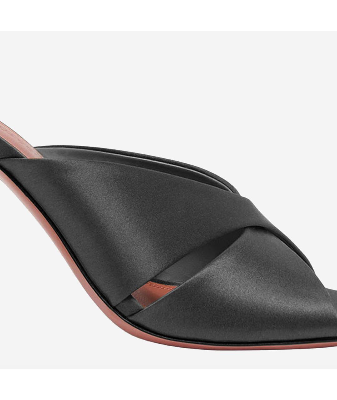 Amina Muaddi Черные текстильные мюли, фото 5