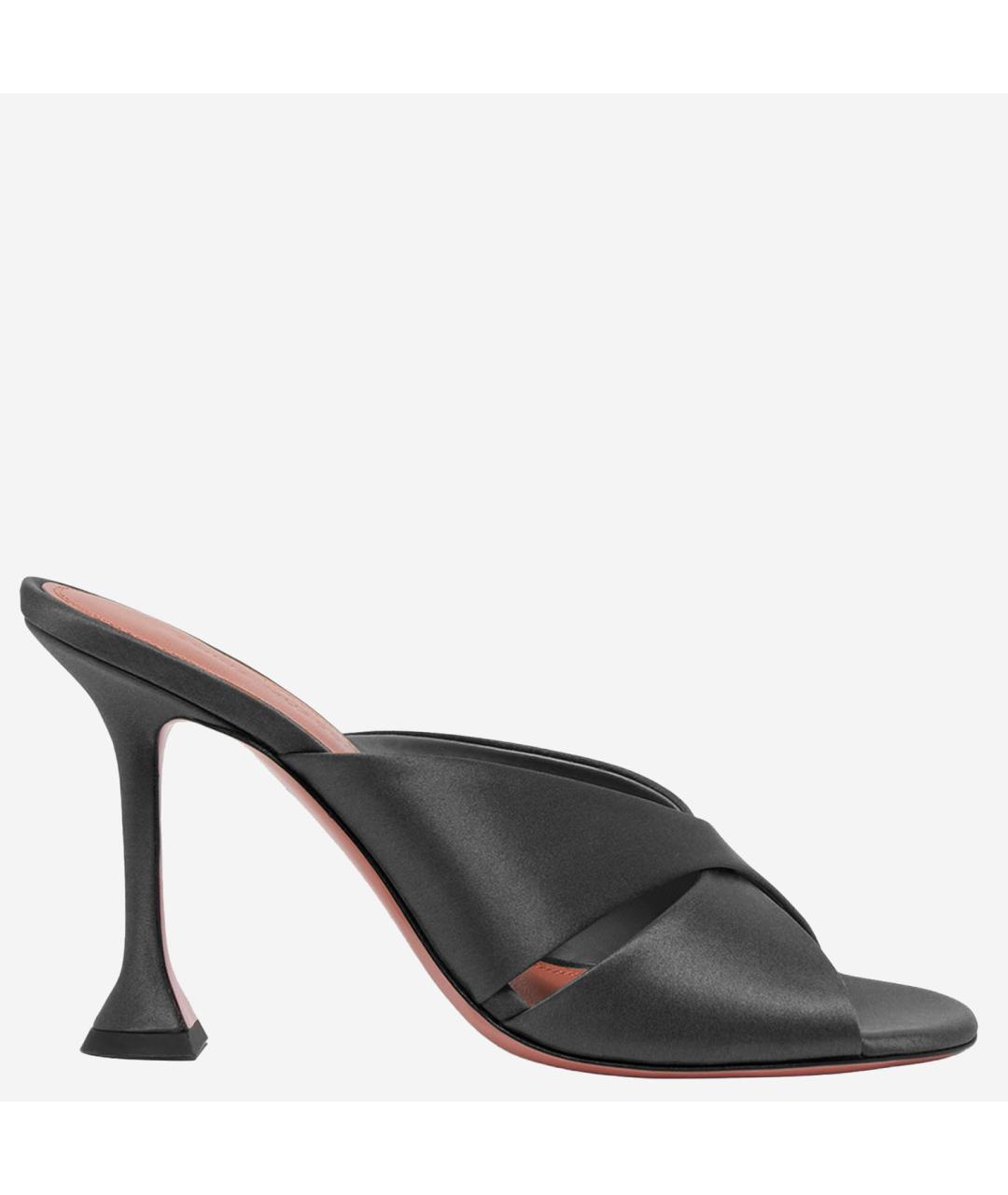 Amina Muaddi Черные текстильные мюли, фото 6