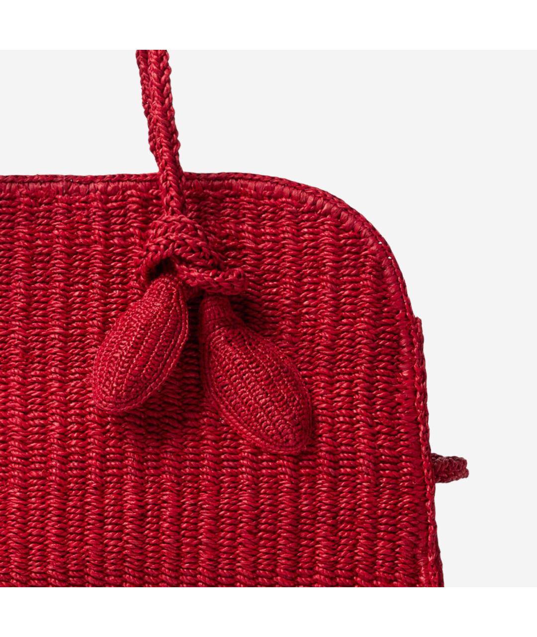 JACQUEMUS Красная пелетеная сумка тоут, фото 4