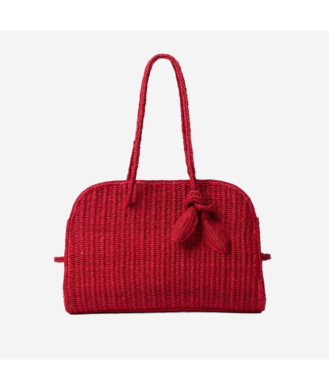 JACQUEMUS Красная пелетеная сумка тоут, фото 5