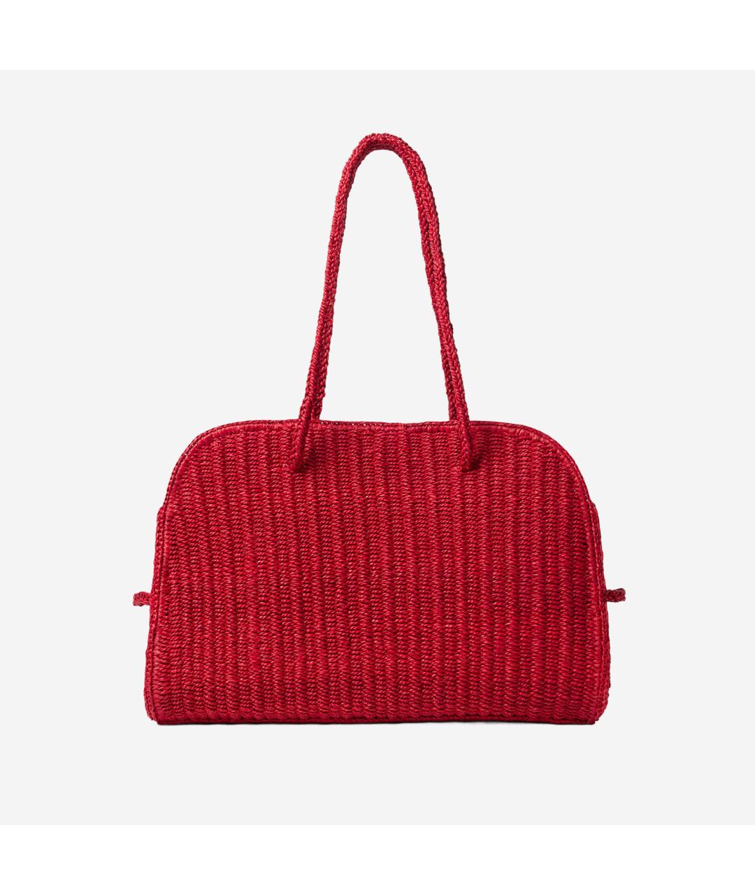 JACQUEMUS Красная пелетеная сумка тоут, фото 3