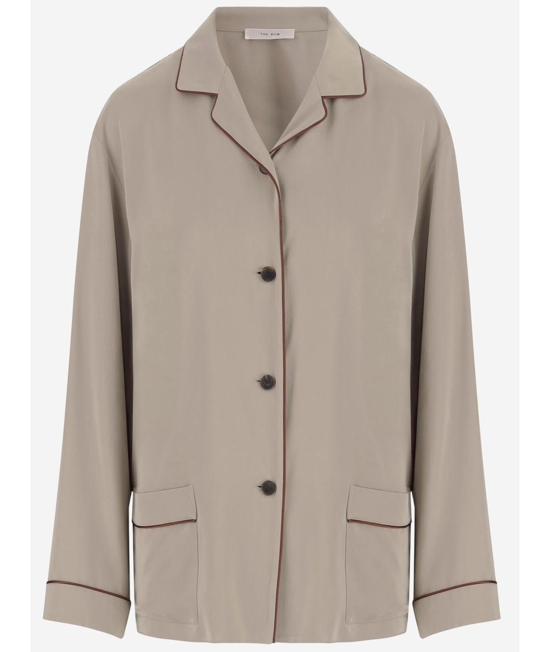 THE ROW Бежевая шелковая рубашка, фото 4