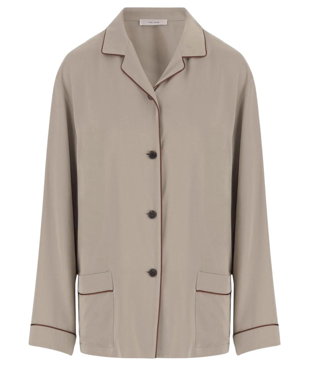 THE ROW Бежевая шелковая рубашка, фото 1