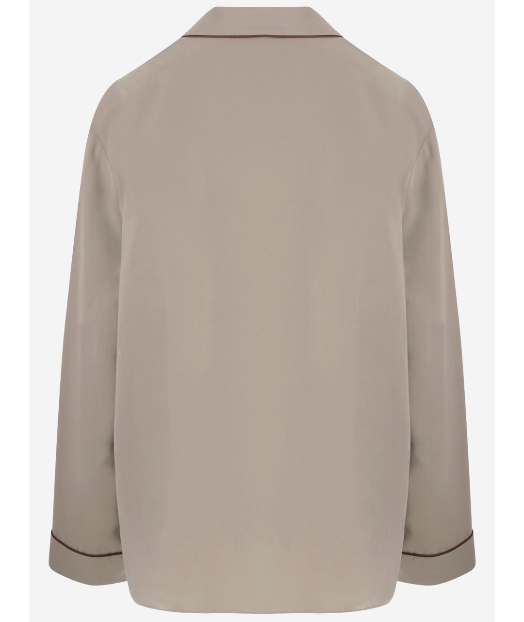 THE ROW Бежевая шелковая рубашка, фото 2