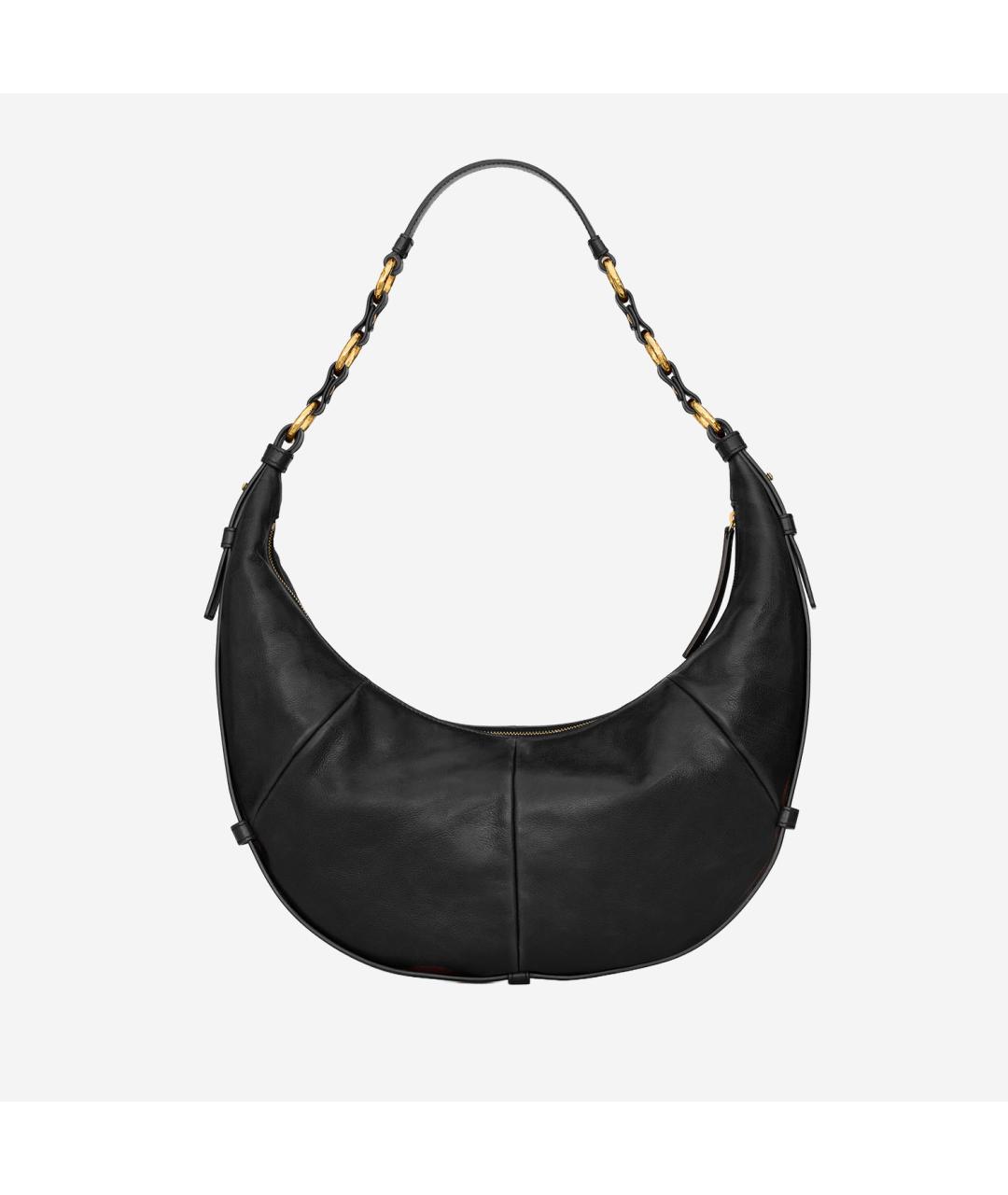 SAINT LAURENT Черная кожаная сумка через плечо, фото 3