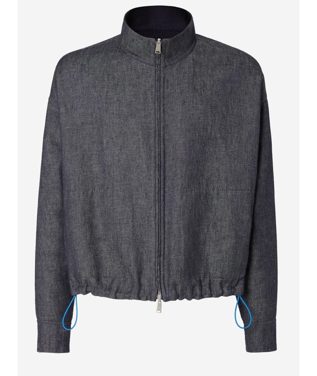 FENDI Синяя льняная куртка, фото 1