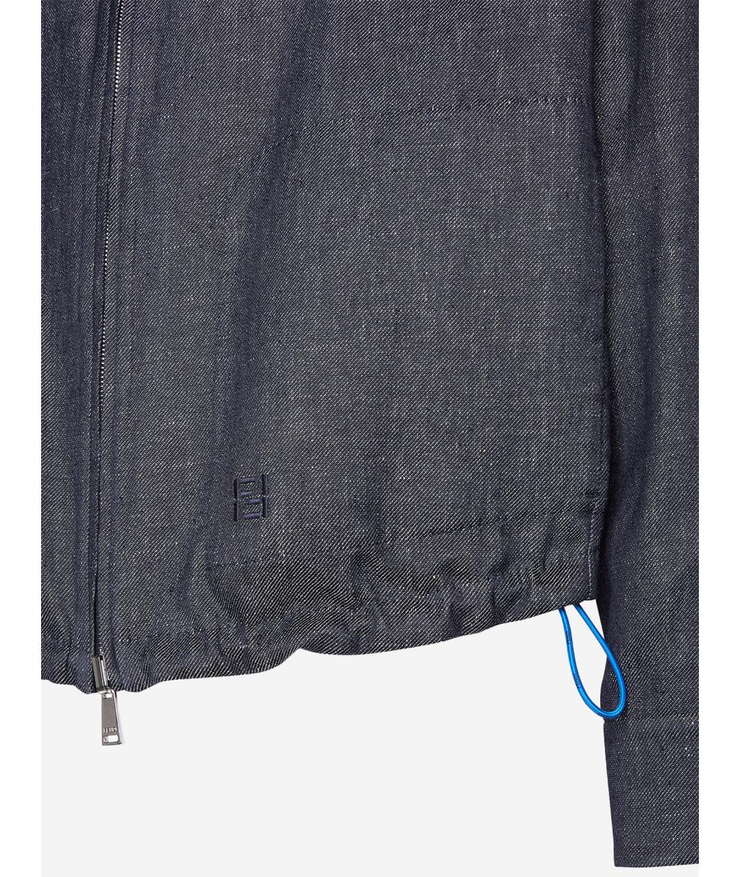 FENDI Синяя льняная куртка, фото 3