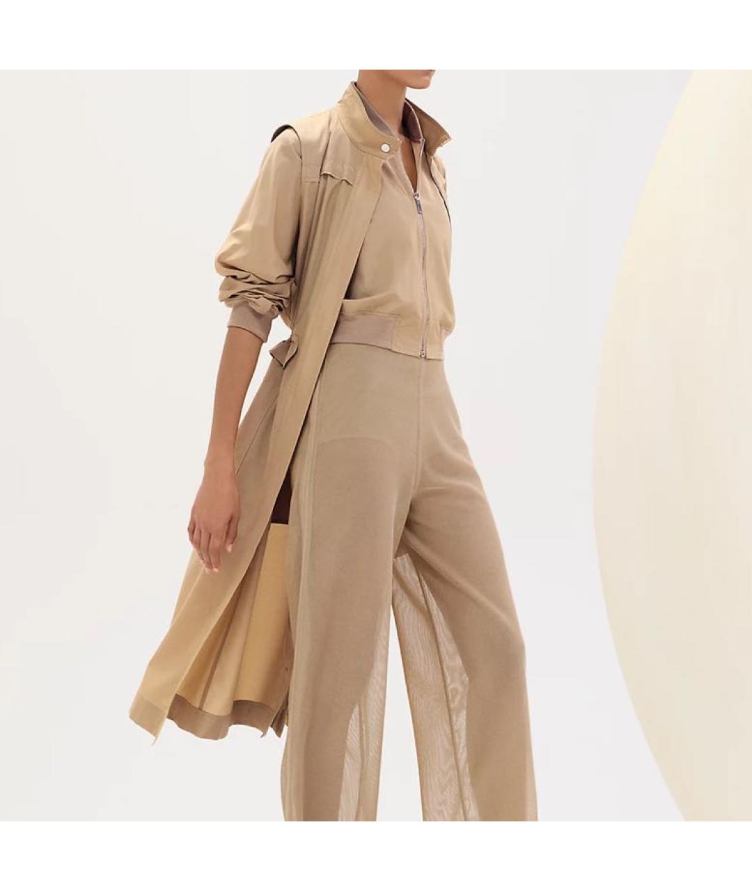 HERMES Бежевый шерстяной тренч/плащ, фото 4