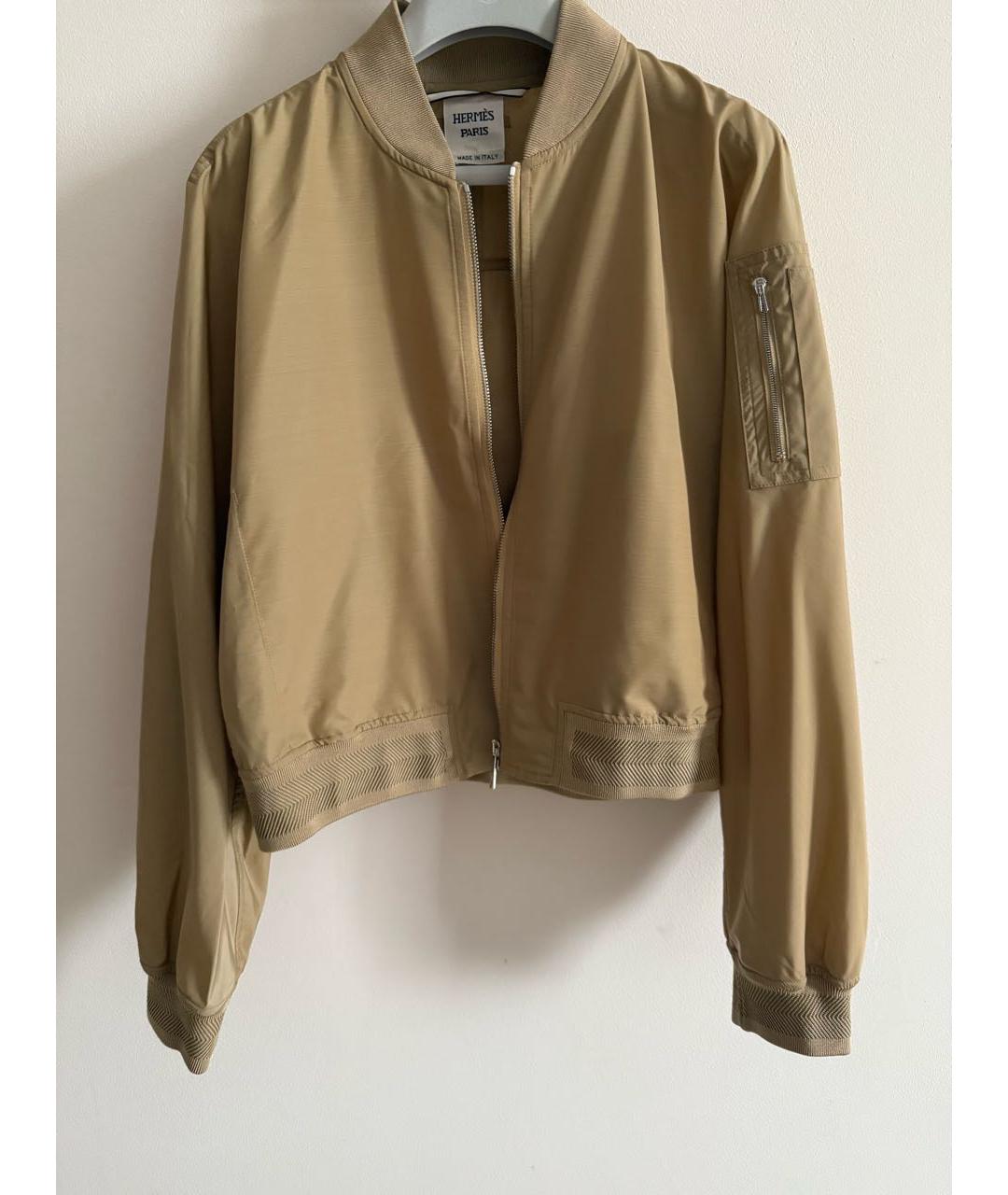 HERMES Бежевый шерстяной тренч/плащ, фото 2