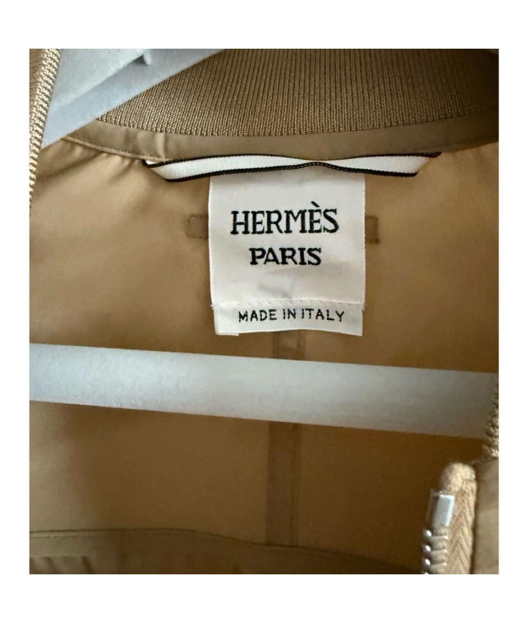 HERMES Бежевый шерстяной тренч/плащ, фото 5