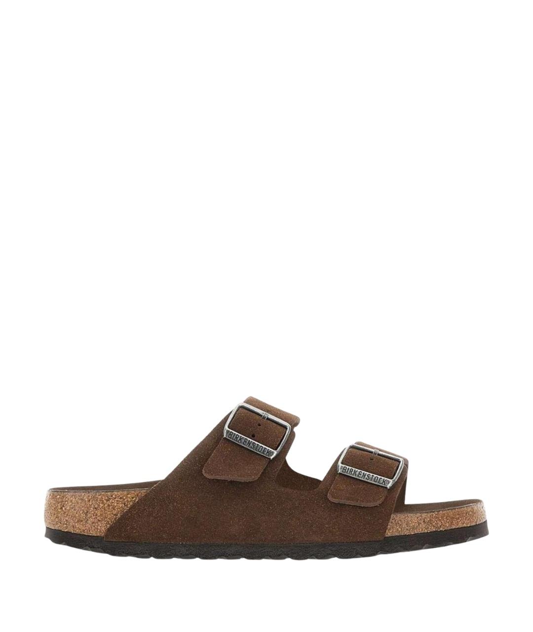 BIRKENSTOCK Коричневые замшевые сандалии, фото 1