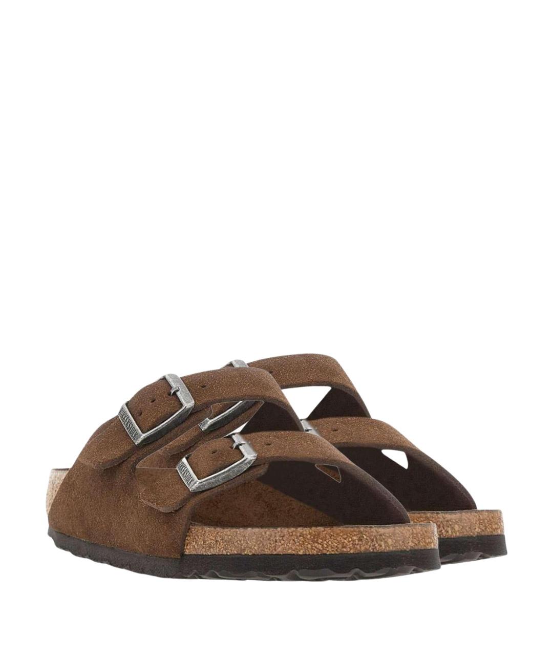 BIRKENSTOCK Коричневые замшевые сандалии, фото 3