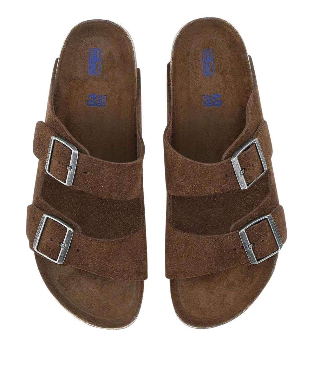 BIRKENSTOCK Коричневые замшевые сандалии, фото 2