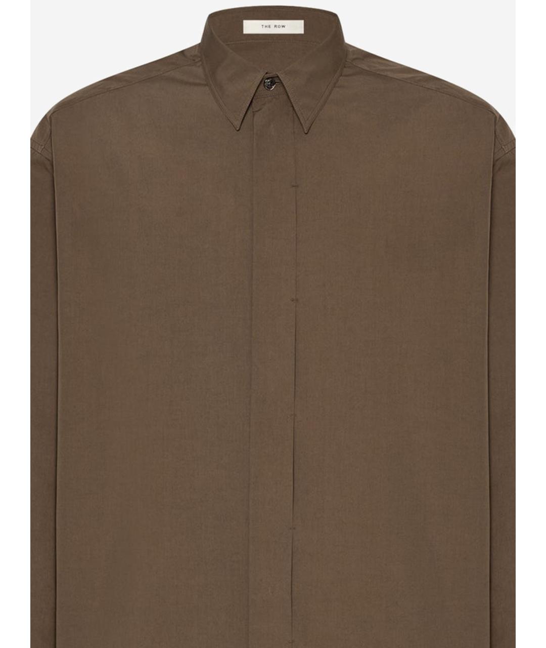 THE ROW Коричневая хлопковая кэжуал рубашка, фото 3