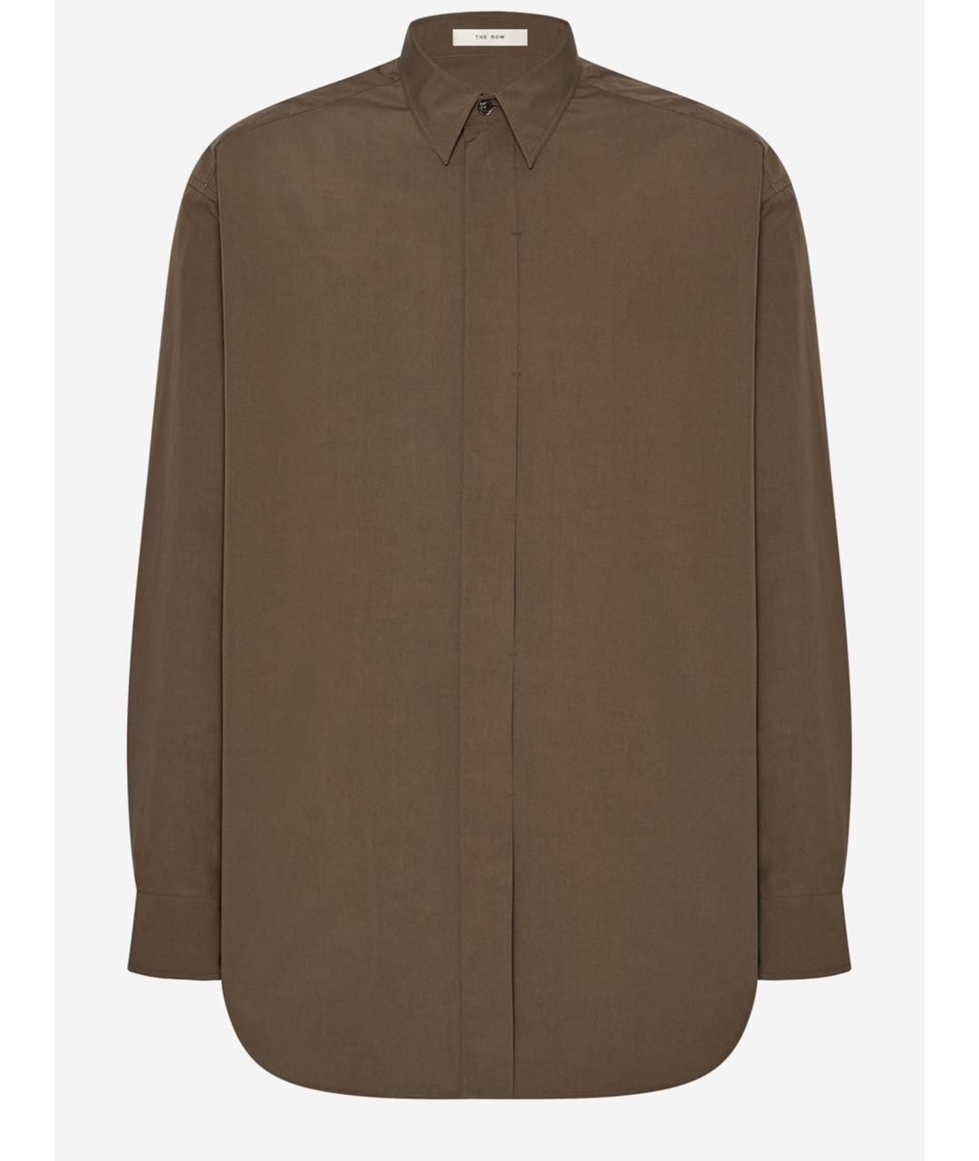 THE ROW Коричневая хлопковая кэжуал рубашка, фото 4