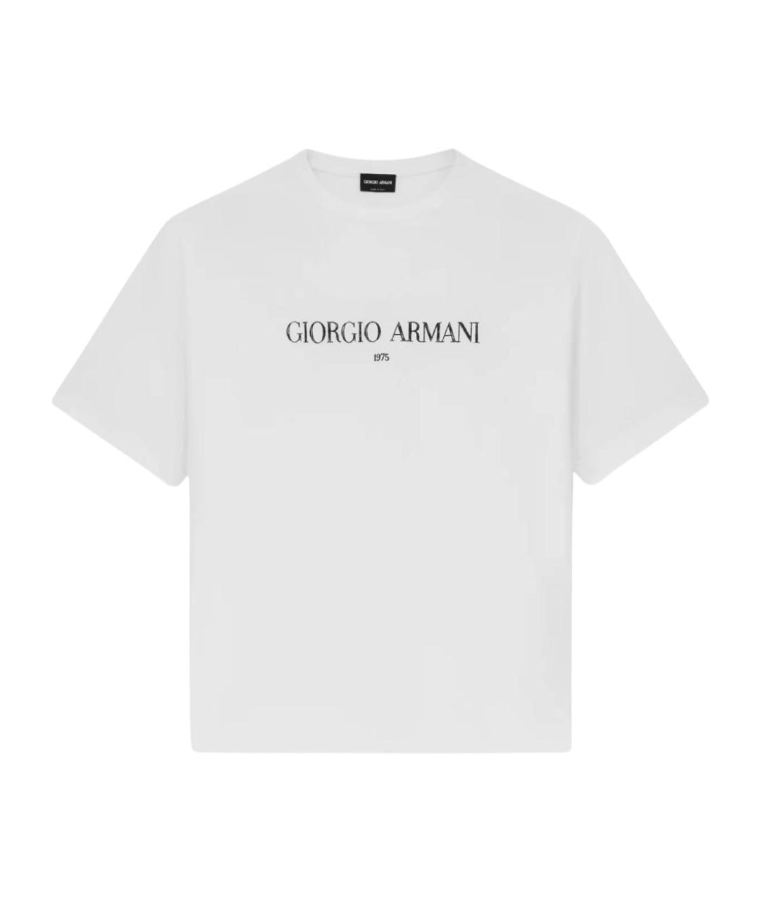 GIORGIO ARMANI Белая хлопковая футболка, фото 1