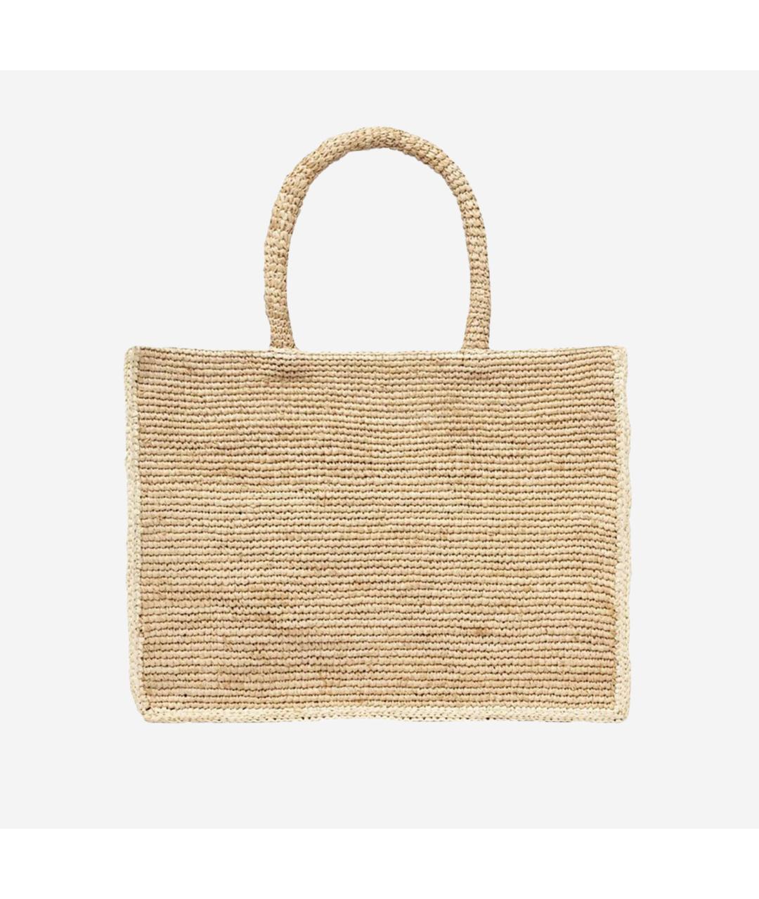 MC2 SAINT BARTH Бежевая пелетеная сумка тоут, фото 2