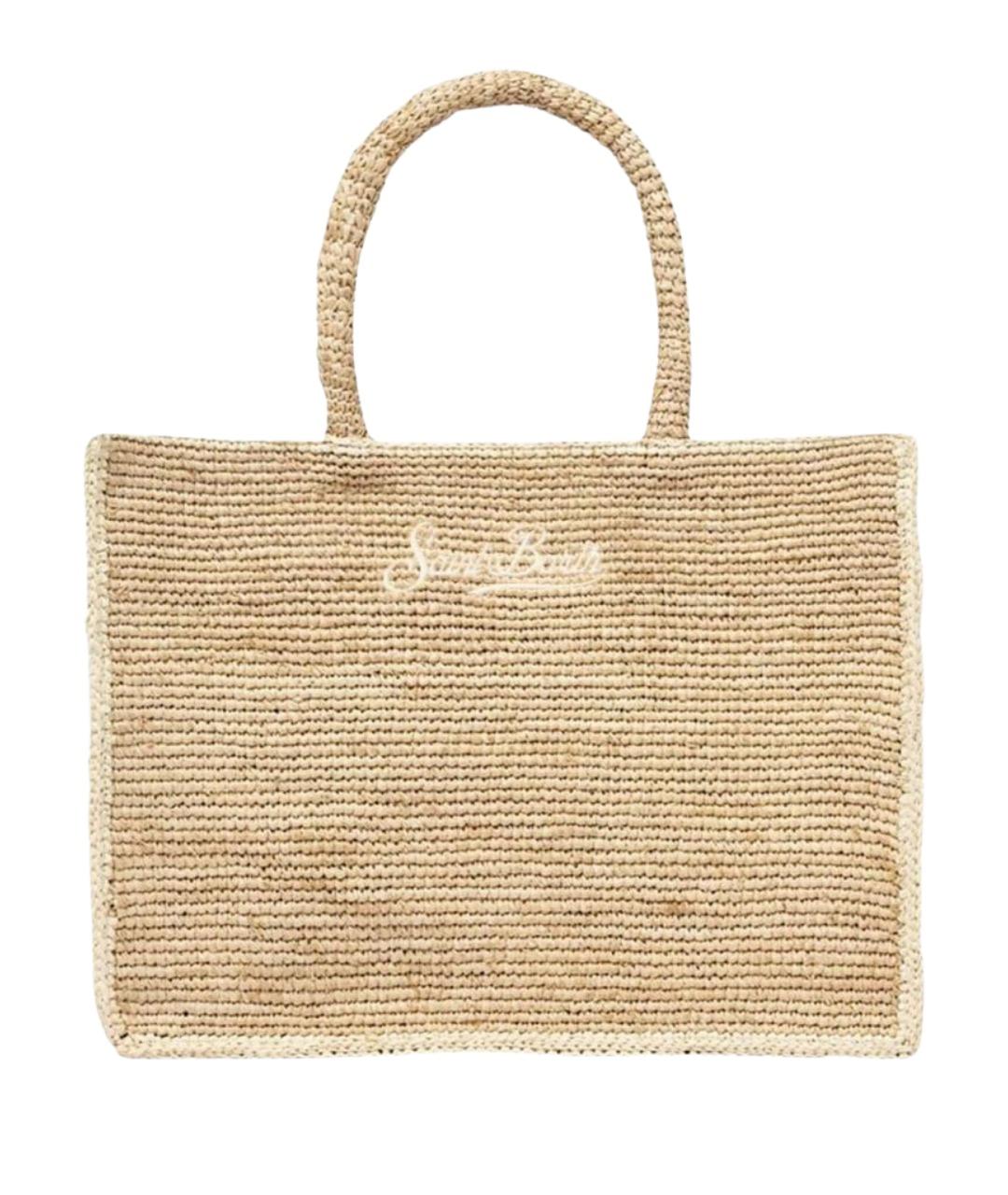 MC2 SAINT BARTH Бежевая пелетеная сумка тоут, фото 1