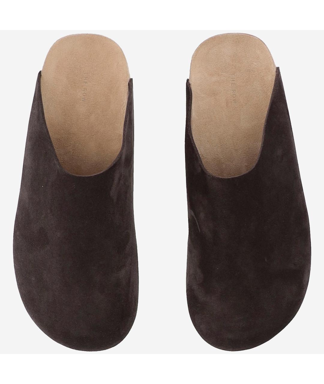 THE ROW Коричневые замшевые шлепанцы, фото 2