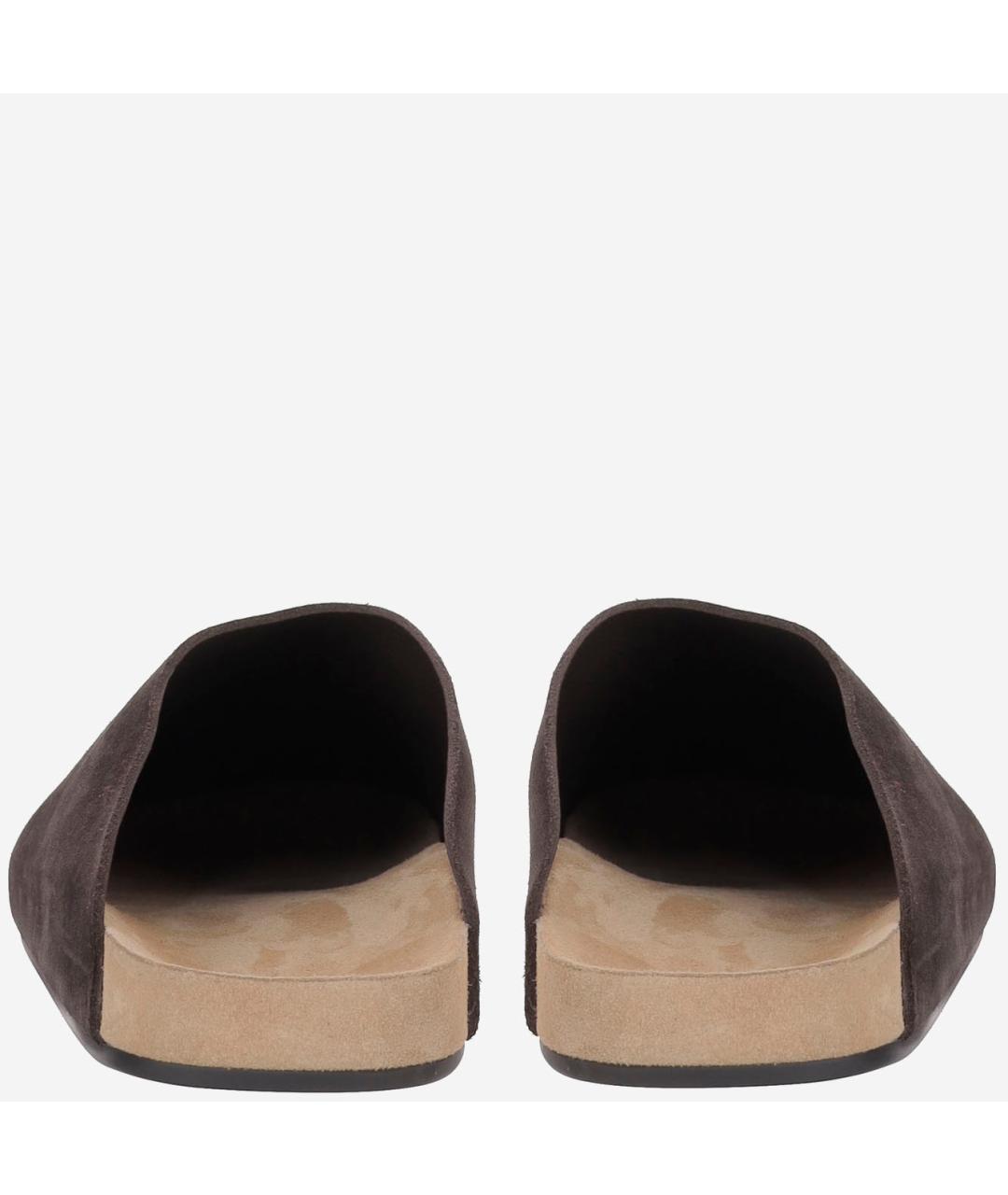 THE ROW Коричневые замшевые шлепанцы, фото 4
