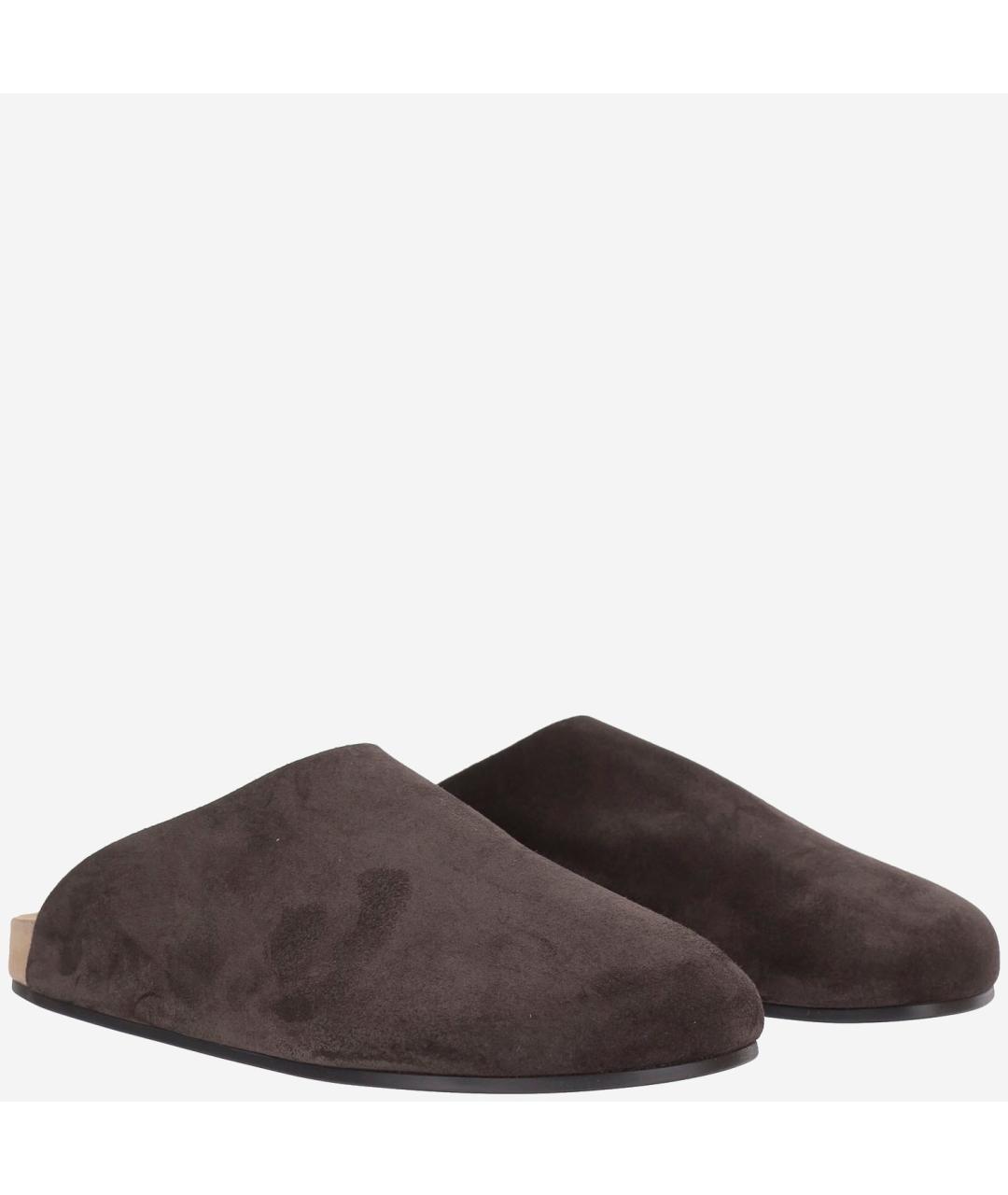 THE ROW Коричневые замшевые шлепанцы, фото 3