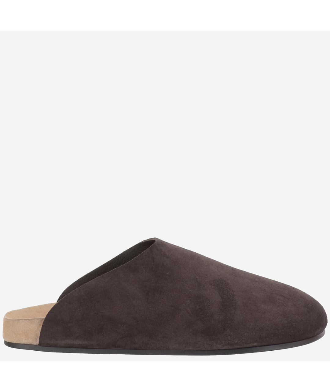 THE ROW Коричневые замшевые шлепанцы, фото 6
