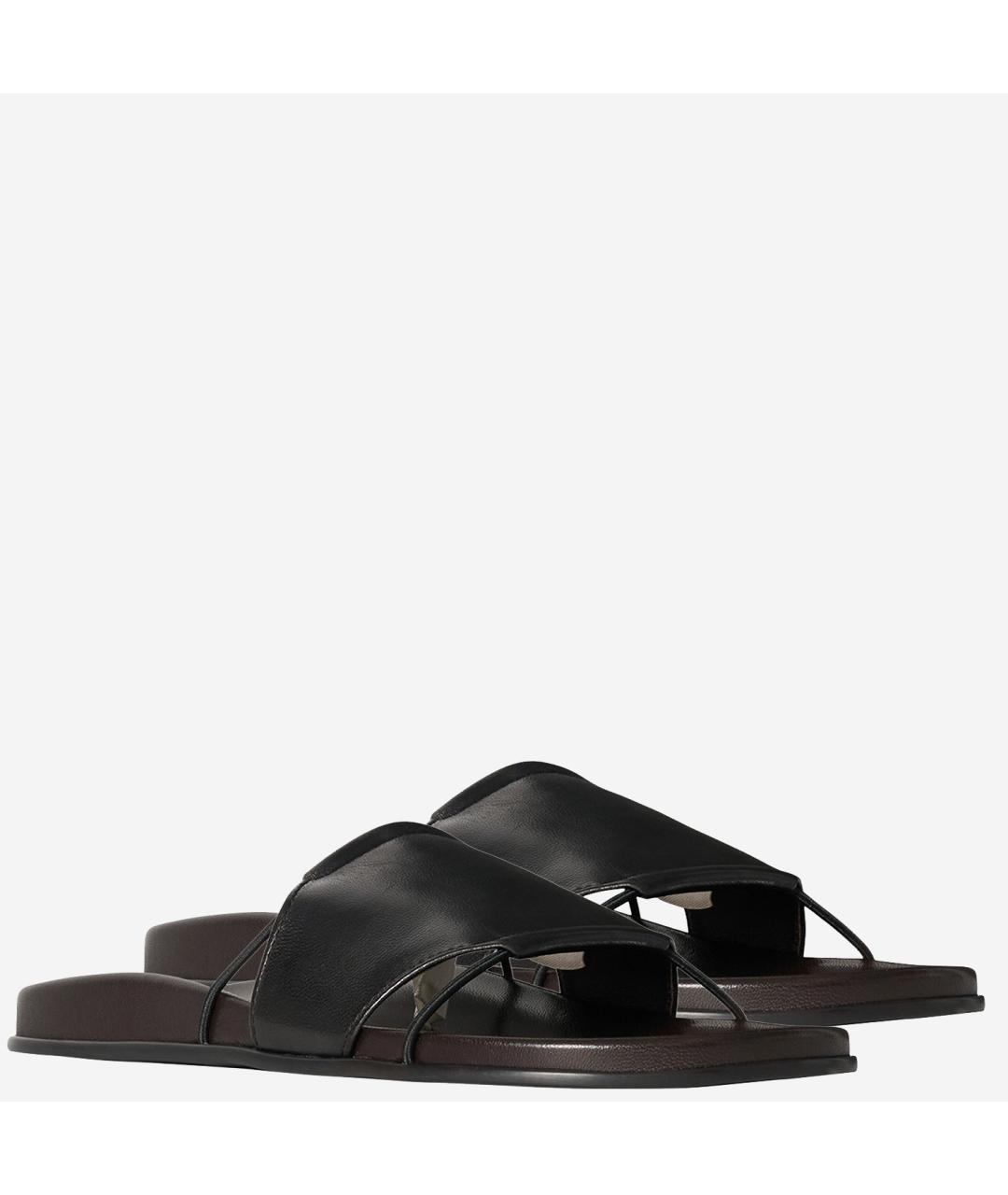 THE ROW Черные кожаные шлепанцы, фото 3