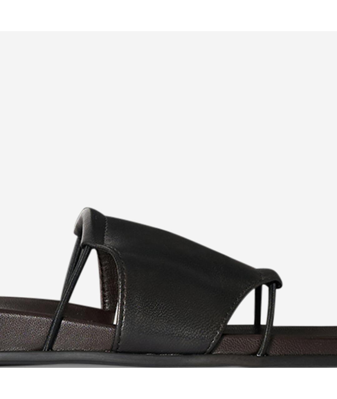 THE ROW Черные кожаные шлепанцы, фото 4