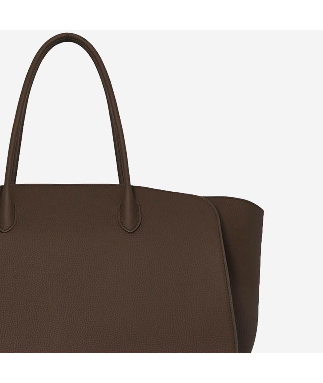 THE ROW Хаки кожаная сумка тоут, фото 4