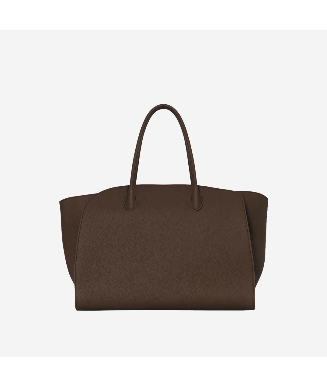 THE ROW Хаки кожаная сумка тоут, фото 3