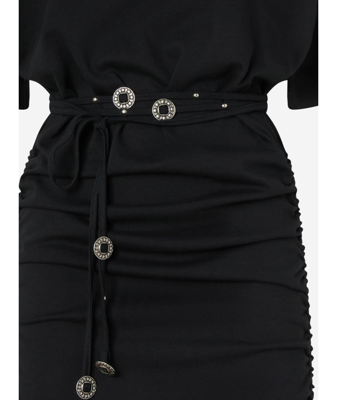 PINKO Черное хлопковое повседневное платье, фото 3