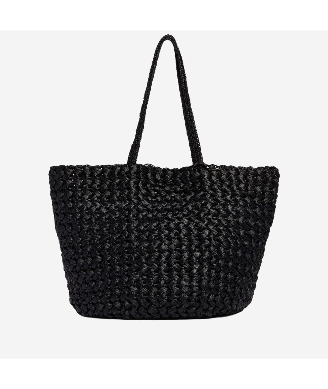 THE ROW Черная пелетеная сумка тоут, фото 3