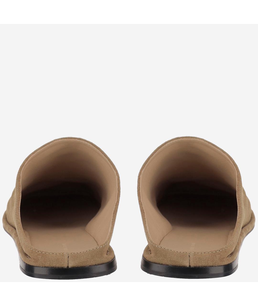 THE ROW Бежевые замшевые мюли, фото 4