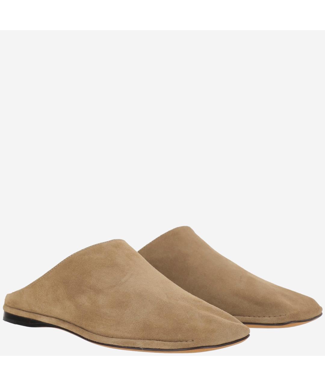 THE ROW Бежевые замшевые мюли, фото 3
