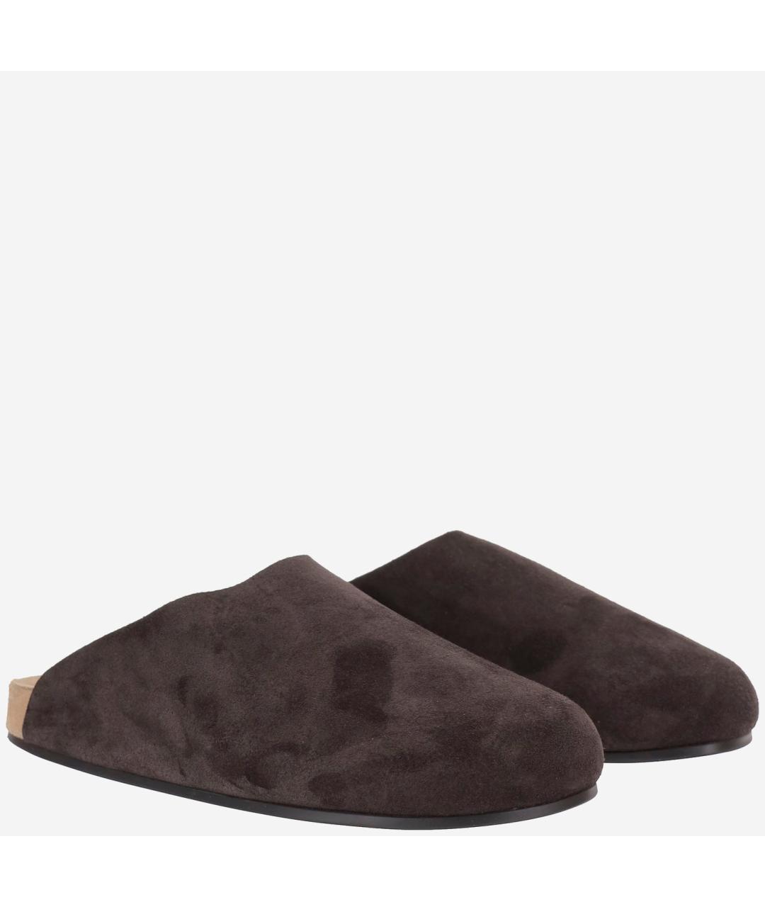 THE ROW Коричневые замшевые мюли, фото 3