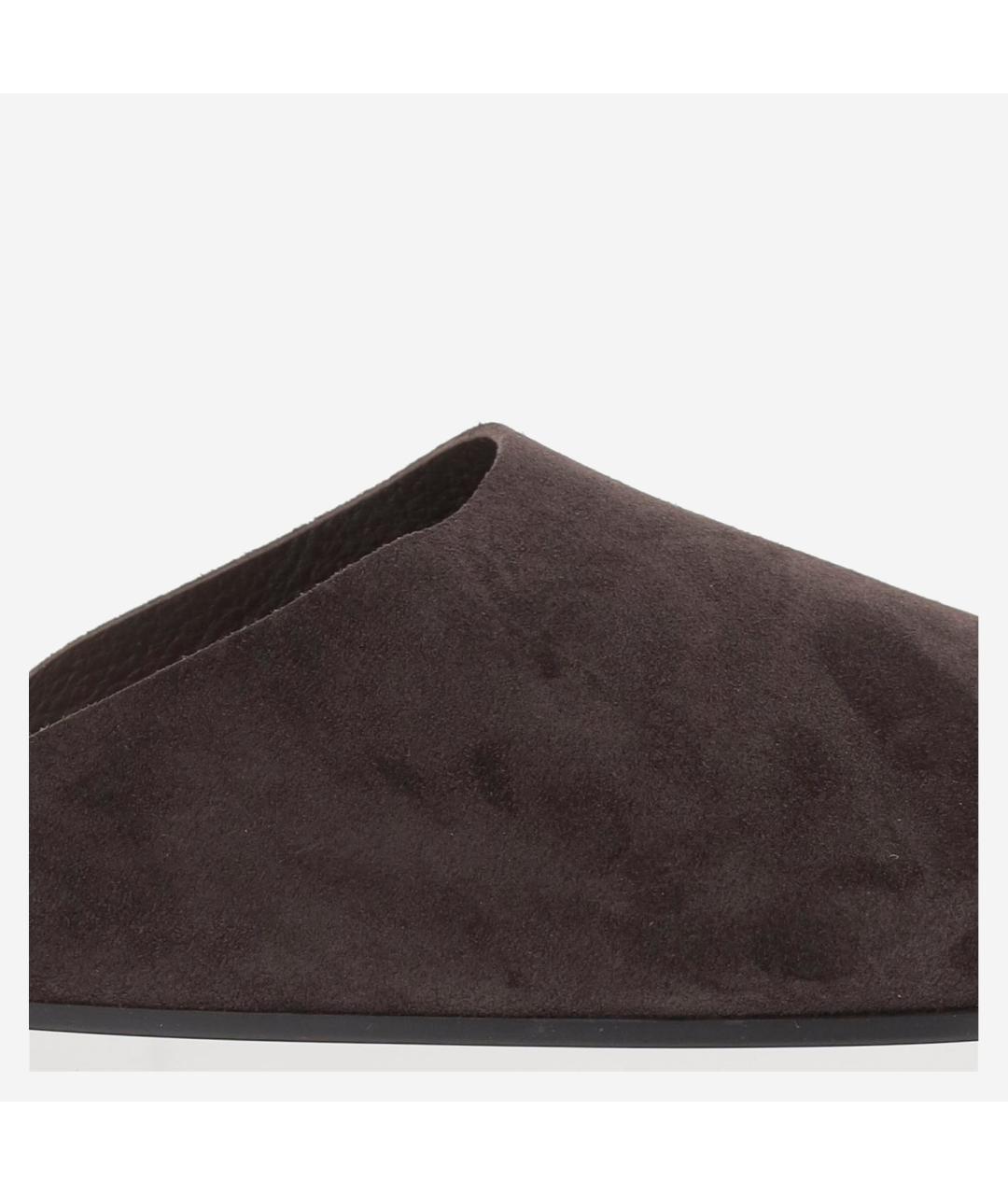 THE ROW Коричневые замшевые мюли, фото 5