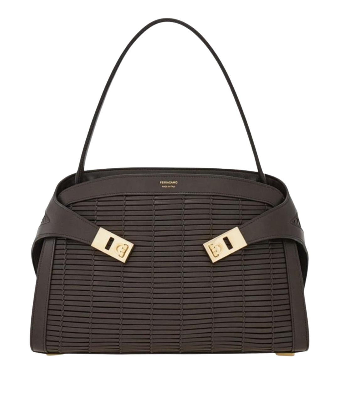 FERRAGAMO Коричневая кожаная сумка тоут, фото 1