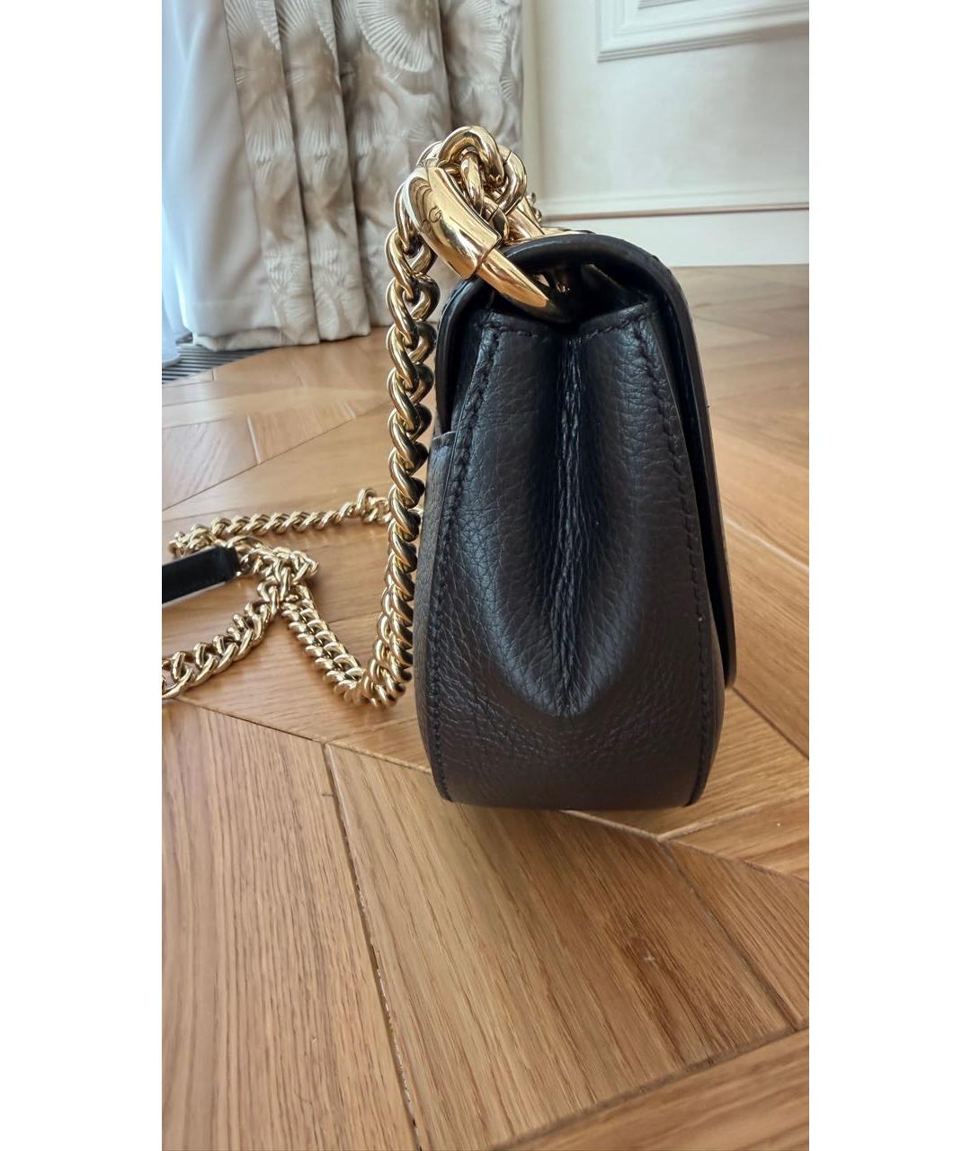 DOLCE&GABBANA Черная кожаная сумка через плечо, фото 2