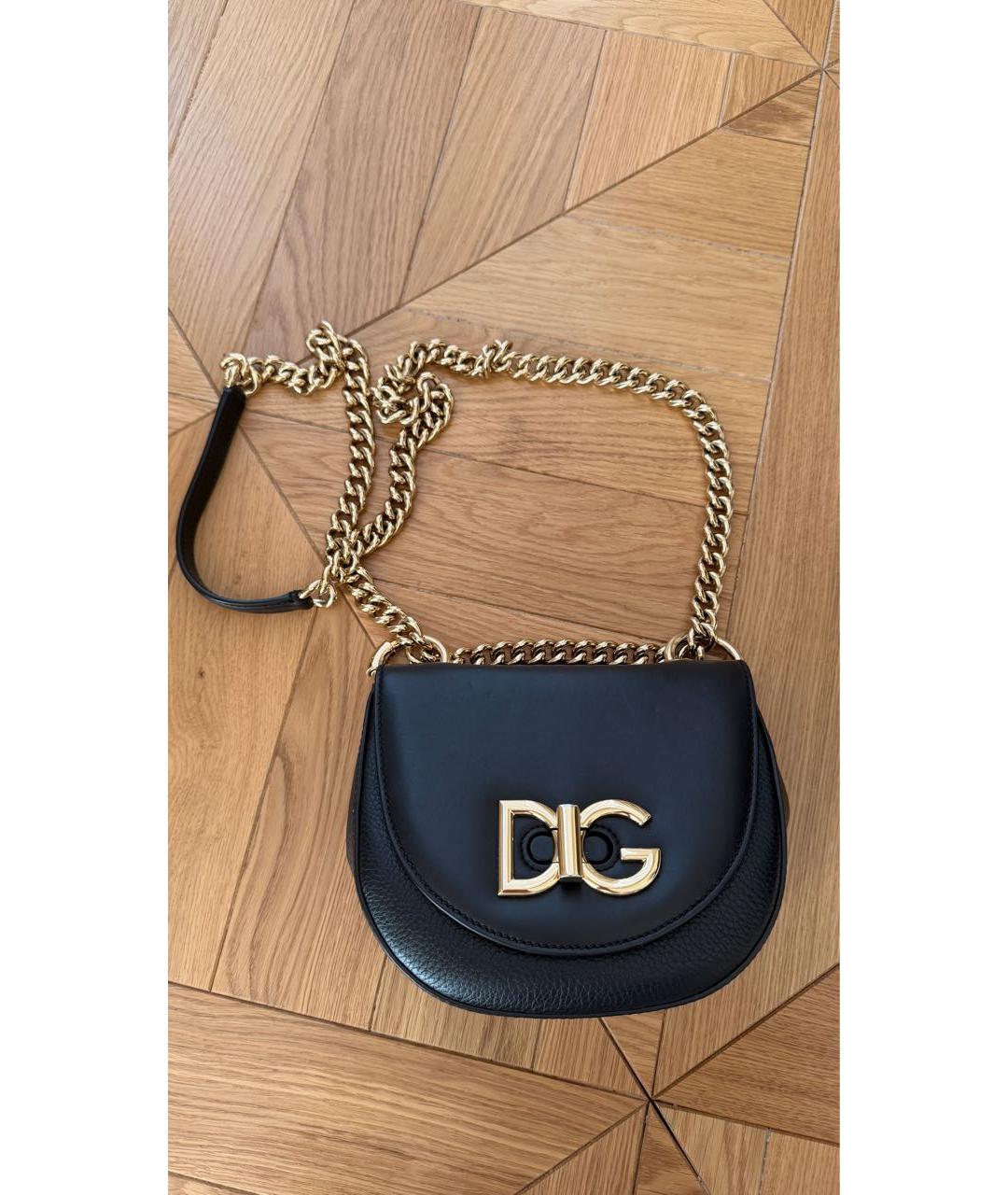 DOLCE&GABBANA Черная кожаная сумка через плечо, фото 5