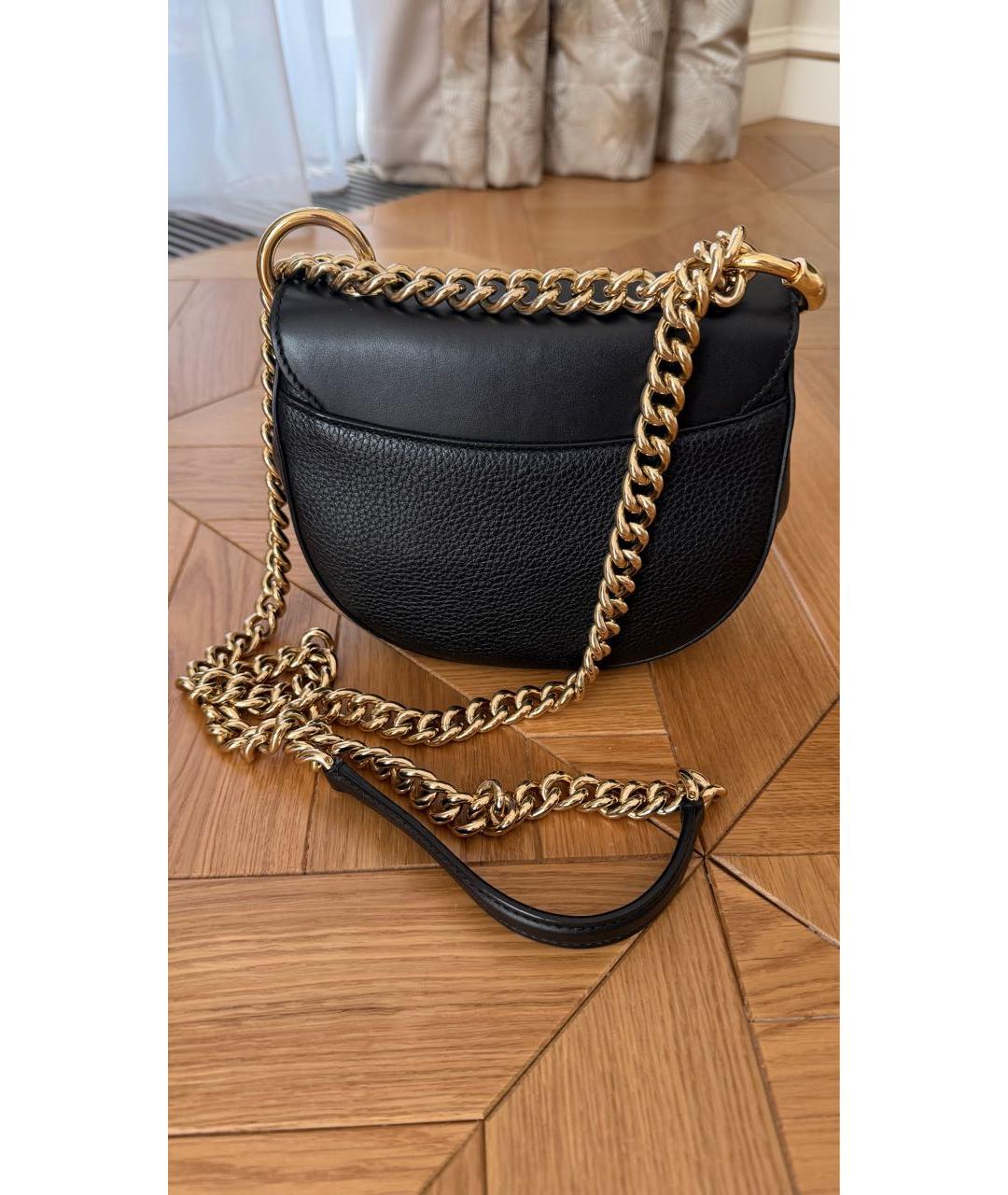 DOLCE&GABBANA Черная кожаная сумка через плечо, фото 3