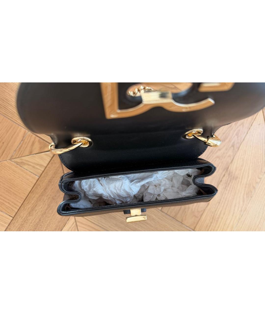 DOLCE&GABBANA Черная кожаная сумка через плечо, фото 4