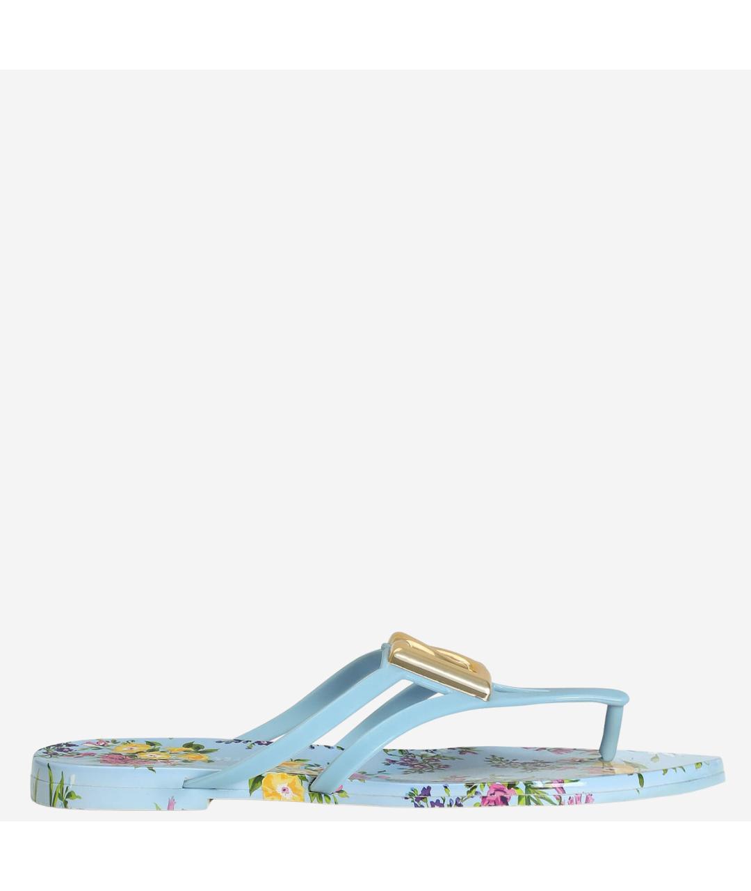 DOLCE&GABBANA Голубые резиновые шлепанцы, фото 5