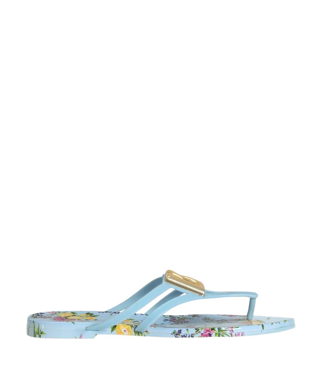 DOLCE&GABBANA Голубые резиновые шлепанцы, фото 1