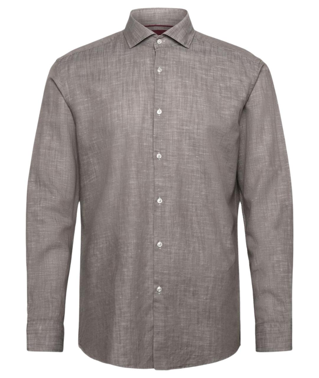 HUGO BOSS Серая хлопковая кэжуал рубашка, фото 1