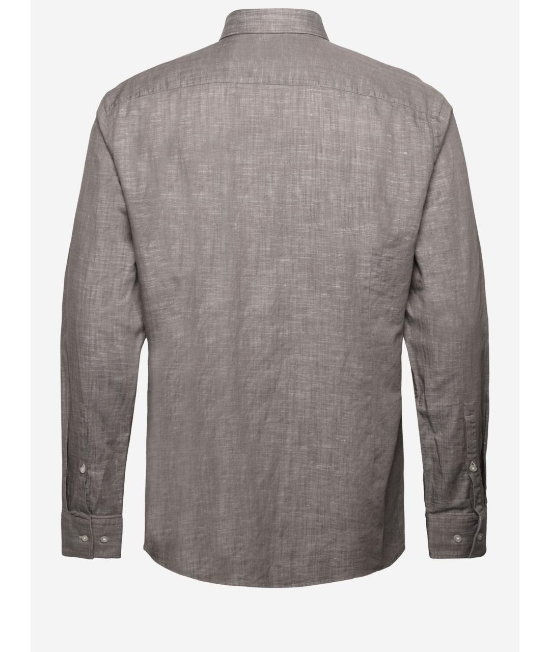 HUGO BOSS Серая хлопковая кэжуал рубашка, фото 2