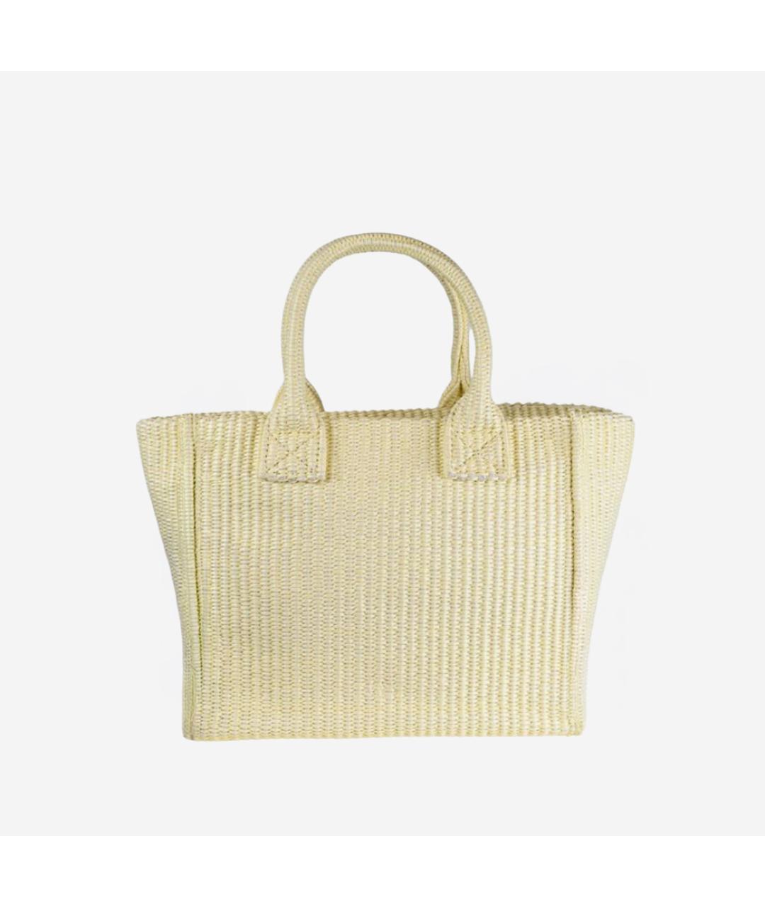 PINKO Желтая пелетеная сумка тоут, фото 3