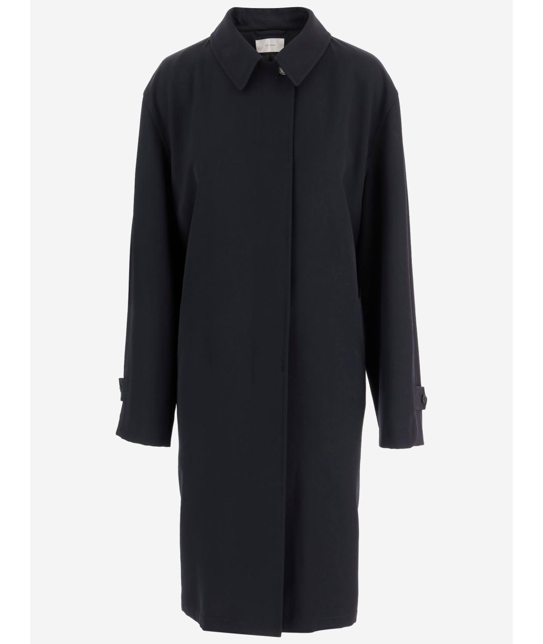 THE ROW Темно-синий шерстяной тренч/плащ, фото 4